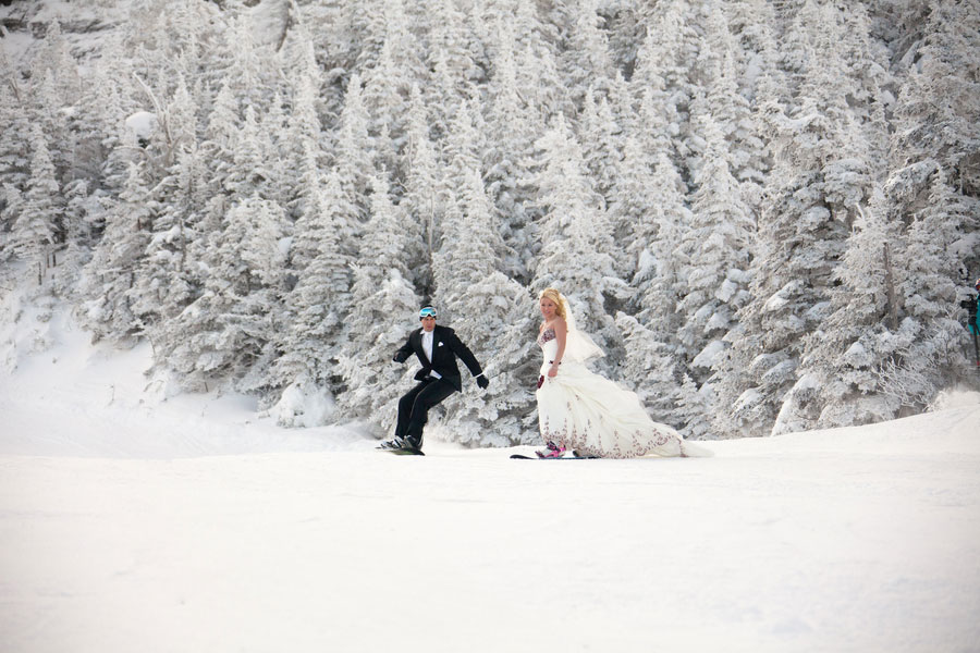 Stowe Mountain Magic In The Winter 2 Gown Wedding Complete With Cape & Hand Mufflers