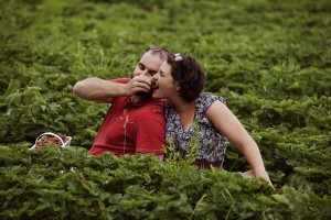 Maryse & Chad Strawberry Field Enagement Shoot Caroline Ross Photography