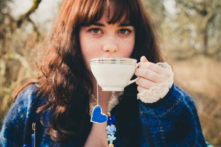 A Doctor Who Tea Party Engagement Session With Blood Reds & Striking Blues