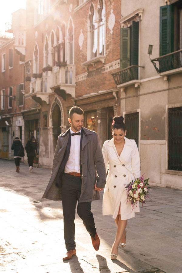 Romantic & Elegant Elopement Among The Venice Canals For This Worldly Greek Couple