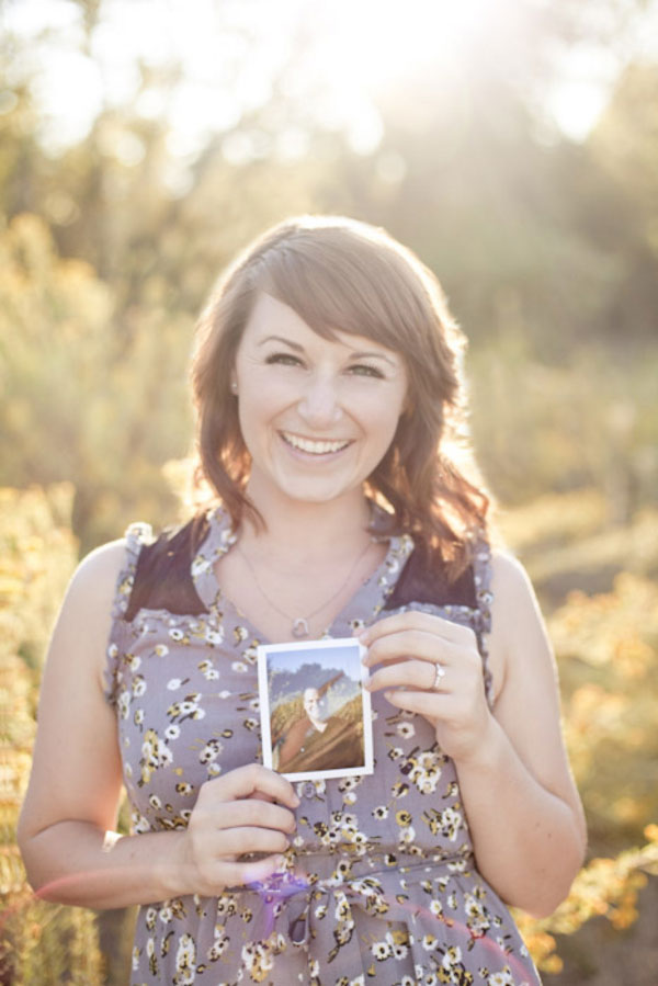 Picture Within A Picture In This Vintage Polaroid Engagement Session On Historic Sweetwater Bridge