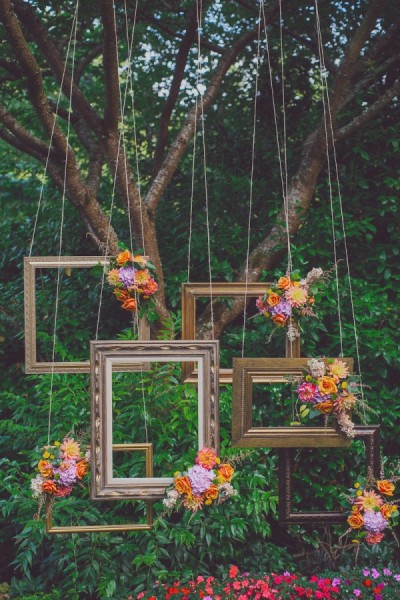 Bohemian Suspended Wood Picture Frame Ceremony Backdrop One Love Photo