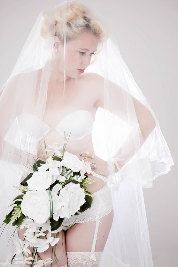 White Wedding Boudoir ~ The Classic Bride Gets Sexy