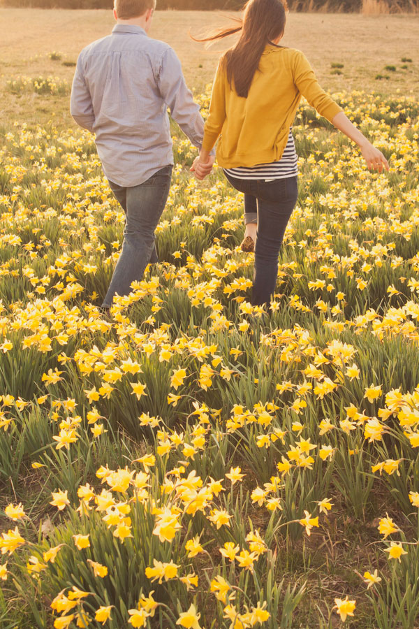 Young Love Filled Daffodil Field Engagement Session On A Family Farm In Portland Tennessee
