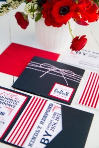 Red White Blue Wedding Invitations via Oh So Beautiful Paper Pink Piggy Design Kate Osborne Photography 4