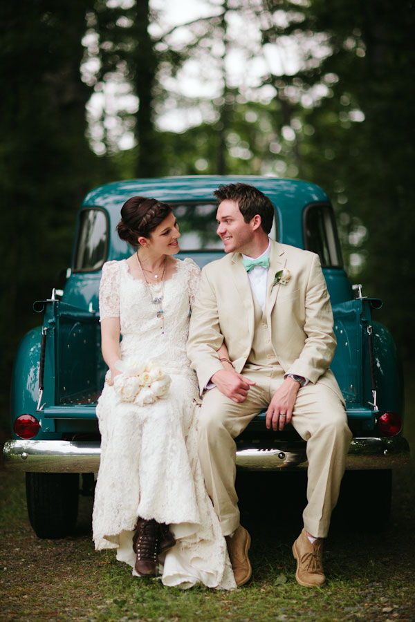 Eclectic Chic North Carolina Country Wedding In Robin’s Egg Blue Featuring Petite Porcelain Figurines