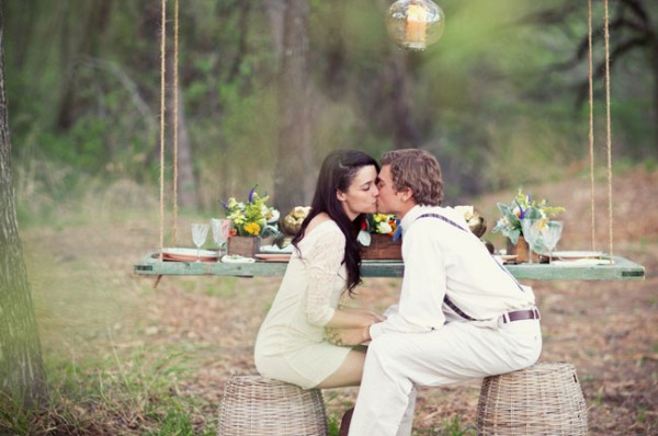 Rustic Outdoor Suspended Table via Green Wedding Shoes Jess Graham Photography 2