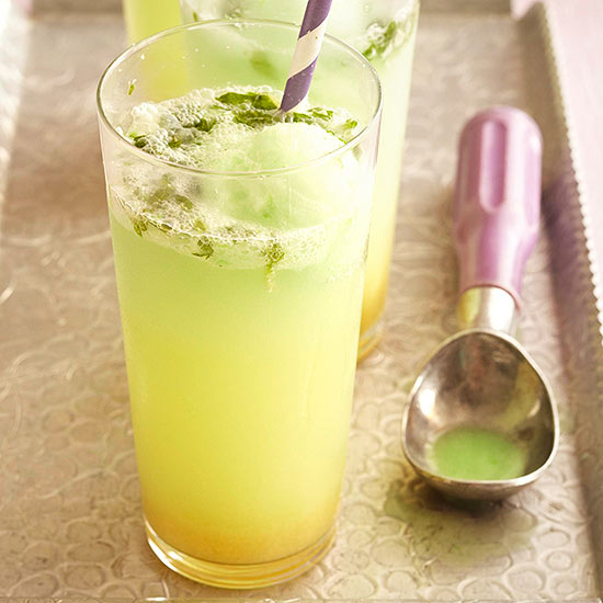 Ginger-and-Mint Lime Floats