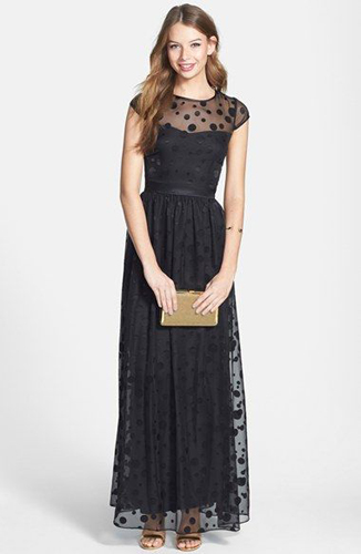 Hailey by Adrianna Papell Dotted Illusion Gown