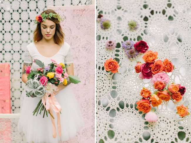 Lace Panel Ceremony Backdrop Mint Photography The Confetti Committee Bricolage Florals via Green Wedding Shoes Floral Detail