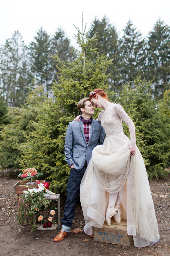 Holiday Wedding Magic At A Private Christmas Tree Farm Infused With Ballerina Charms