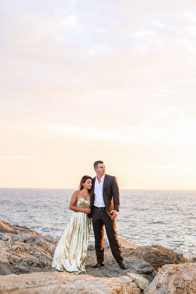 Chic Sunset Engagement Session On A Private California Beach