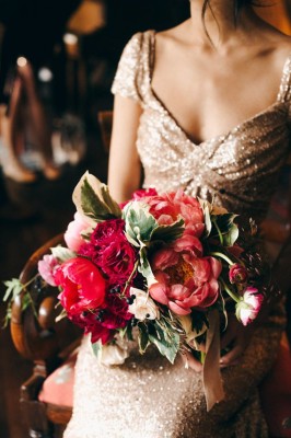 red pink peony bouquet Christine Lim Photography