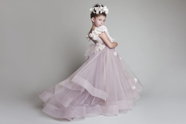 Krikor Jabotian Blush Flower Girl Dress