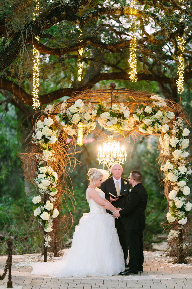 Twilight Metallic Glam Wedding At Sacred Oaks at Camp Lucy Texas