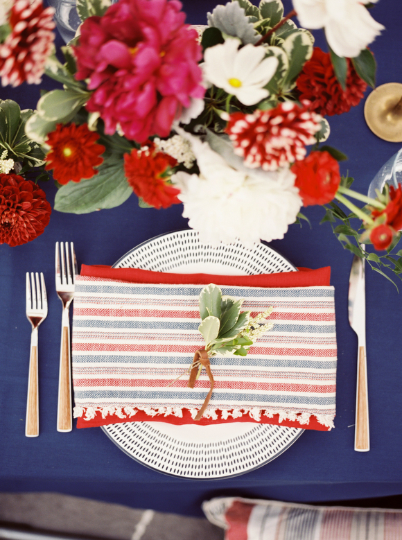 Red White Blue Table Setting