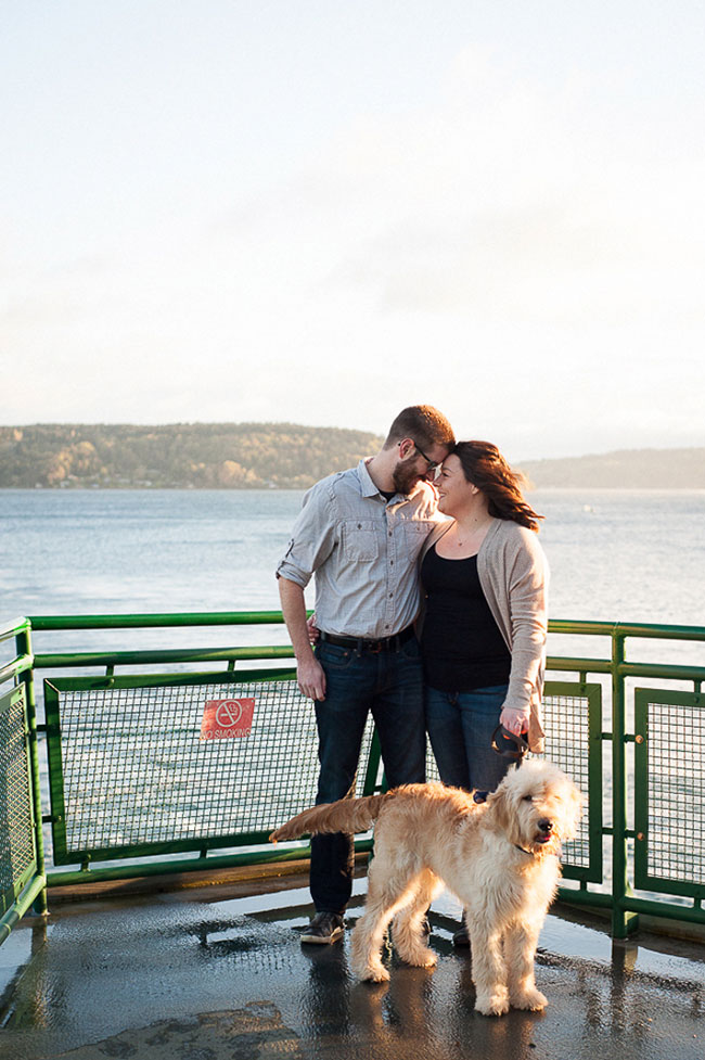 Pacific Northwest Point Defiance Ferry Engagement With Special Furry Guest