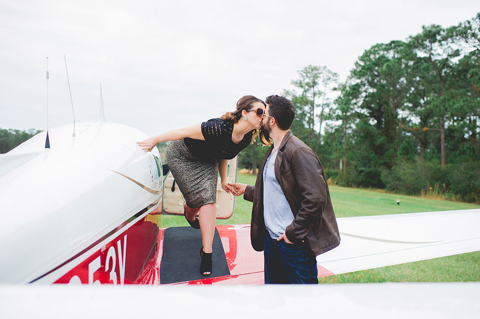 Chic Outdoor Travel Airplane Engagement On A Private Florida Residence