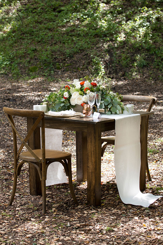 Romantic Woodland Wedding At Ranch At Little Hills Featuring Vintage Decor