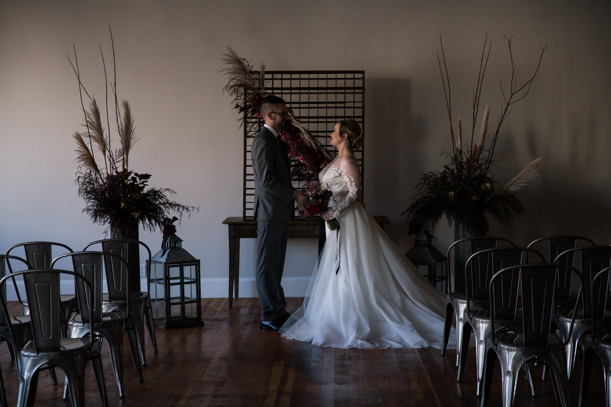 Moody Gray and Red Wedding Inspiration in California