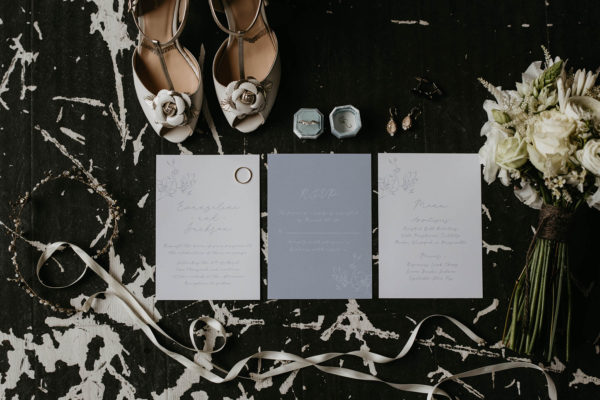 Gray and Blue Wedding Stationery