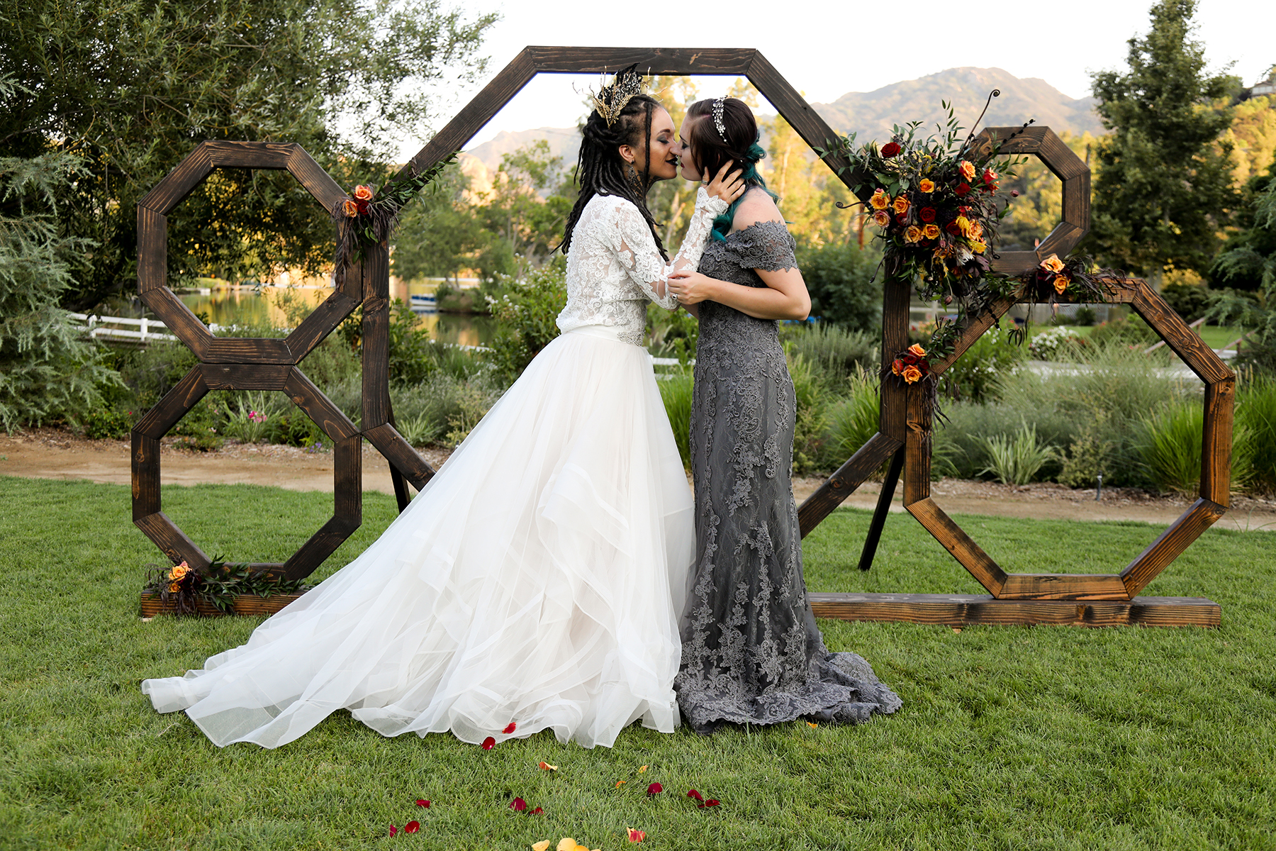 Gothic Halloween Wedding Inspiration with Bright Florals