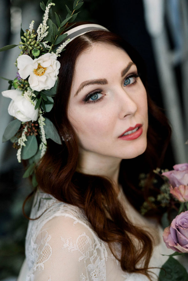 Elegant Lavender Ballet Bridal Session Wreath and Rose Photography08