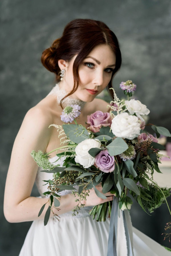 Elegant Lavender Ballet Bridal Session Wreath and Rose Photography13