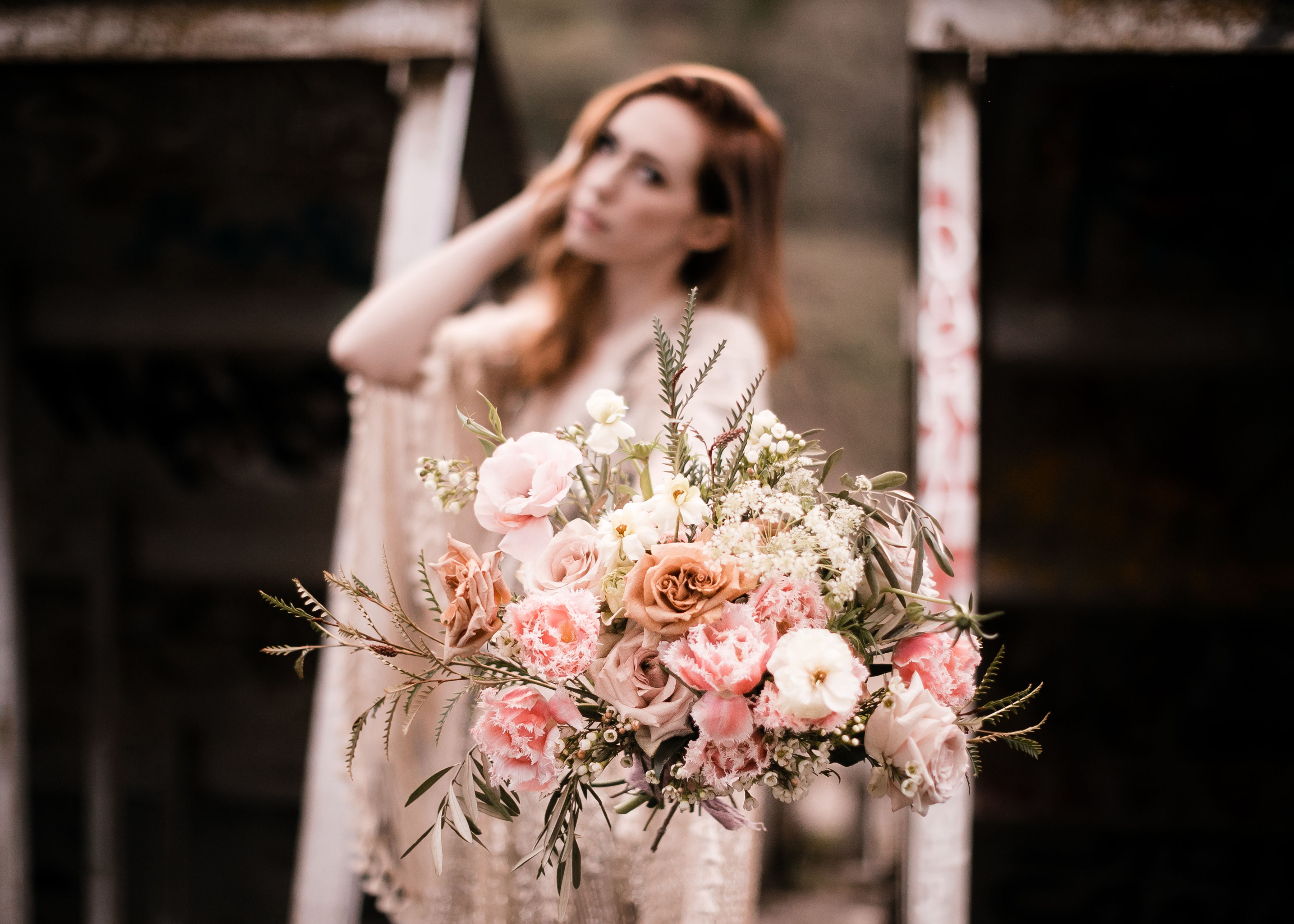 Edgy Rock Princess Bridal Portraits inside an Abandoned Industrial Building