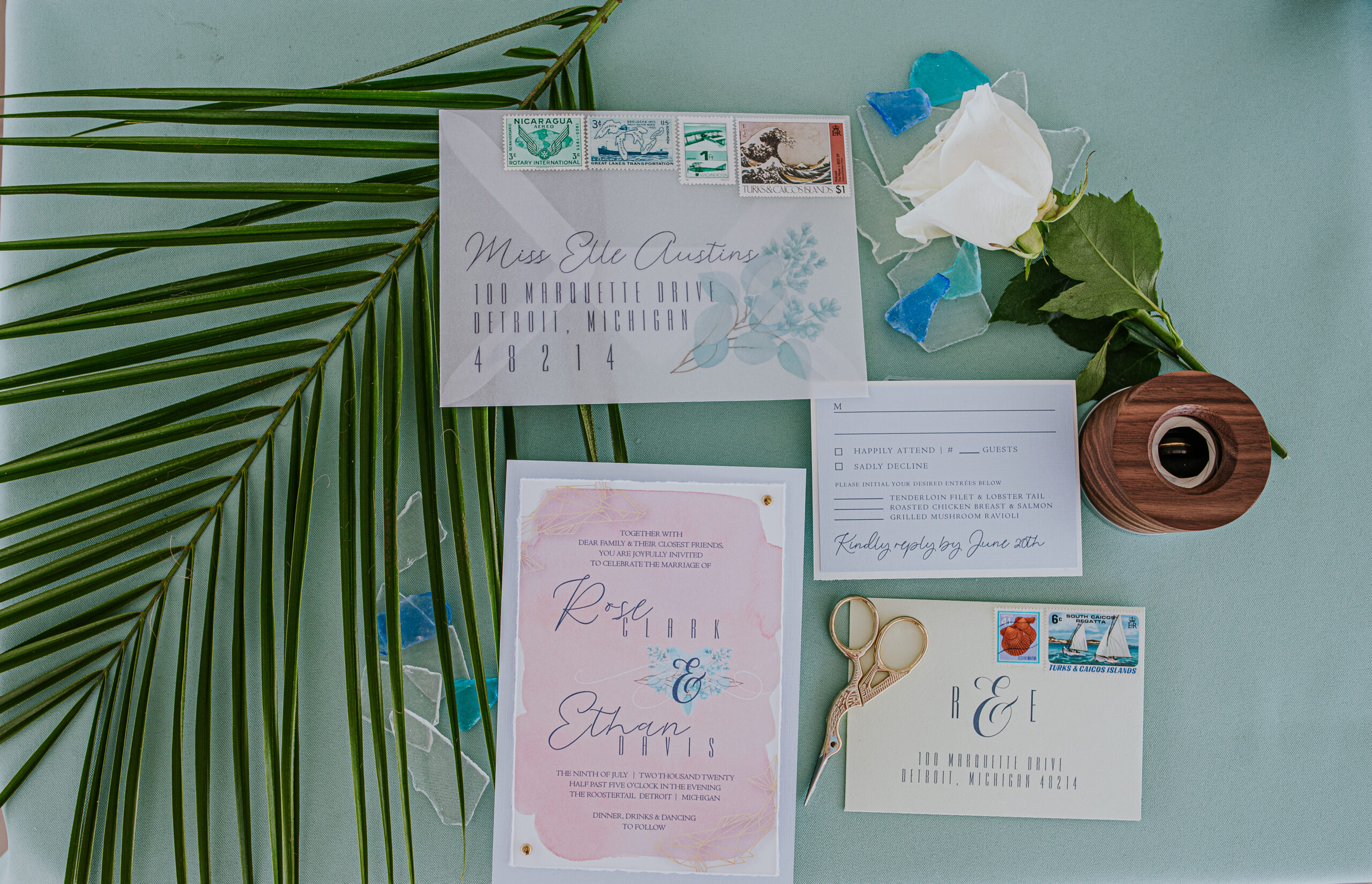 Coastal Colored Styled Shoot on the Detroit River