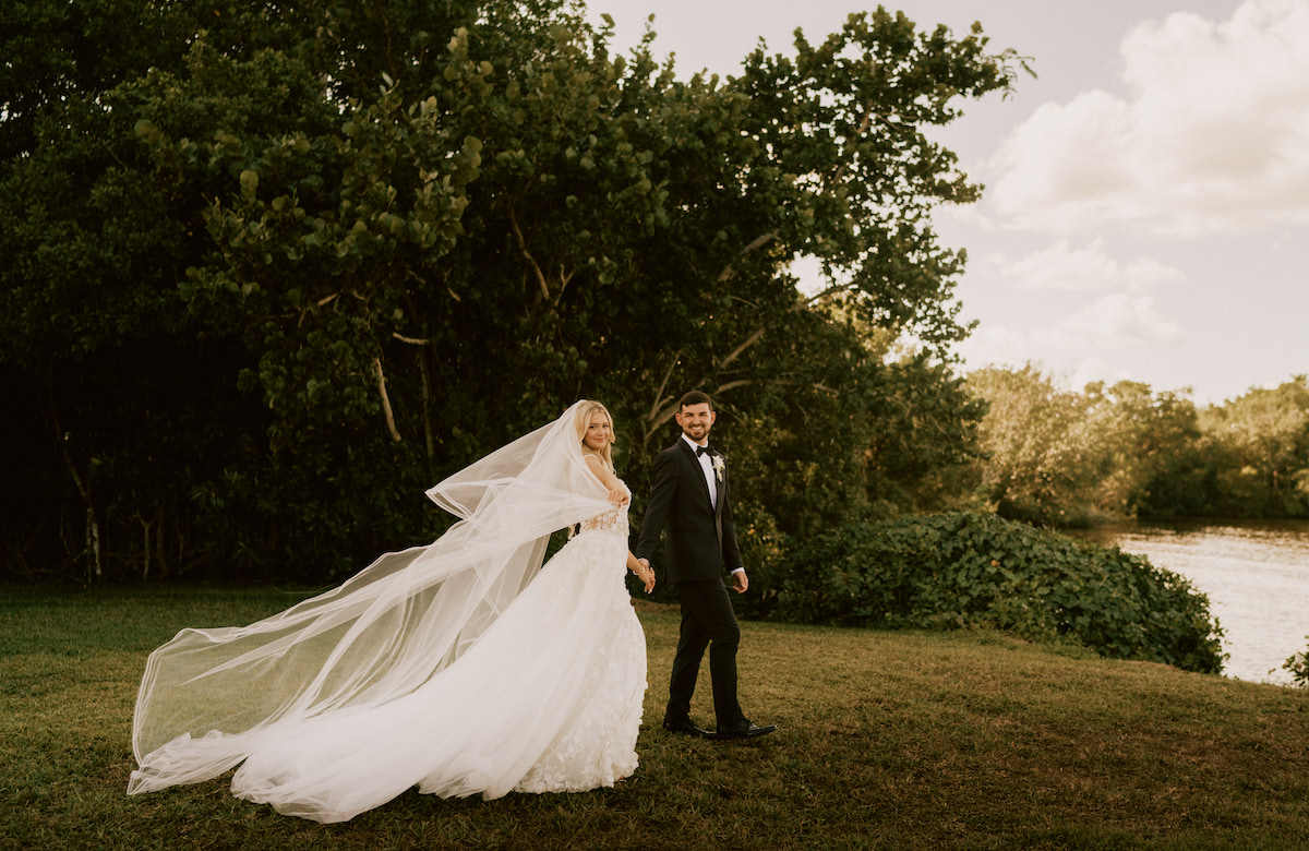 Romantic Monochromatic Oceanside Wedding